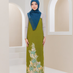 KAIN PASANG AFIYA DUBAI CREPE OLIVE GREEN -+4MTR