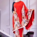 KAIN PASANG BATIK SWISS SATIN MAROON+4MTR