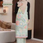 ZG3360 - BATIK SARUNG NOOR ARFA VELVET NILE GREEN ±2M